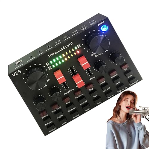 Generic Live-Soundkarte | 2-Kanal USB-Audio-Interface, Voice-Changer, DJ-Sound-Controller für Live-Auftritte von Generic