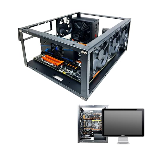 Luft-Wasserlüfter-Rack aus Metall, offenes Gehäuse, stapelbar | stapelbarer Aluminiumrahmen – offenes Gehäuse der Lüfterhalterung, Übertaktung der Wärmeentladung für P Luft-Wasserlüfter-Rack aus Metall, offenes Gehäuse, stapelbar | stapelbarer Aluminiumrahmen – offenes Gehäuse der Lüfterhalterung, Übertaktung der Wärmeentladung für P von Generic