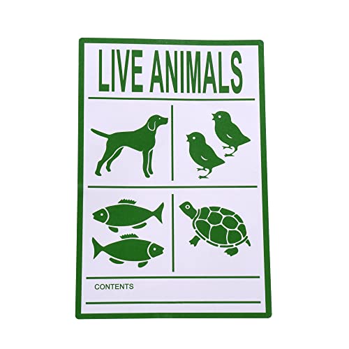 MDlabels Informationsetiketten- enthält lebende Tiere Live Animals- Tiere- 100 x 150 mm- 50 Transportaufkleber für Versand, Handhabung, Zoohandlungen und mehr, Grün von Generic