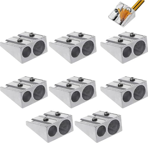 Magnesium Pencil Sharpener, Magnesium-bleistiftspitzer, 2-Hole Metal Pencil Sharpener, Pencil Sharpener, Spitzer aus magnesium, Pencil Sharpener, Dosenspitzer für Schule Büro (8pcs) von Generic