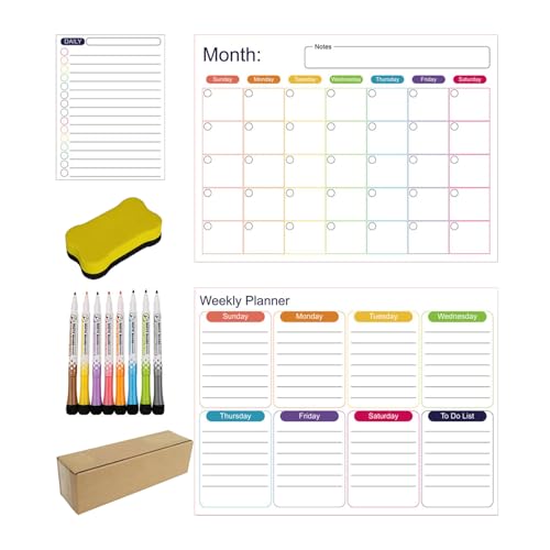 Magnetischer Kühlschrankkalender – Memoboard-Planer, Kalenderübersicht, Organizer | Beschreibbarer Wandplaner mit Marker und Radiergummi, Haushaltskalender für Familienplanung tägliche Küchennotizen Magnetischer Kühlschrankkalender – Memoboard-Planer, Kalenderübersicht, Organizer | Beschreibbarer Wandplaner mit Marker und Radiergummi, Haushaltskalender für Familienplanung tägliche Küchennotizen von Generic
