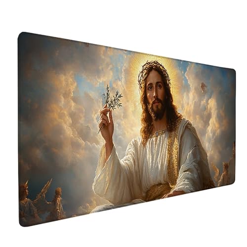 Mann Gaming Mauspad XXL 1500x800x3mm, Schreibtischunterlage Engel Mousepad Groß mit Vernähten Kanten, Rutschfester Gummibasis Mauspad Gaming XXXL Desk Mat, Mouse Pad Groß für Büro, PC, Zuhause U-4247 Mann Gaming Mauspad XXL 1500x800x3mm, Schreibtischunterlage Engel Mousepad Groß mit Vernähten Kanten, Rutschfester Gummibasis Mauspad Gaming XXXL Desk Mat, Mouse Pad Groß für Büro, PC, Zuhause U-4247 von Generic