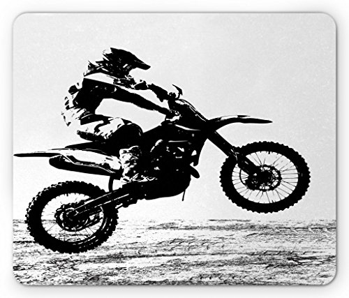 Mauspad Dirt Bike Teilnehmende Silhouette Bild Gefährliche Sportarten Computer-Mauspad Waschbar Laptop Schreibunterlage Tragbar Schreibtischunterlage, Für Arbeitsstudium, Homeoffice, 25x30cm von Generic