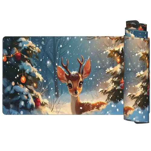 Mauspad Hirsch Mousepad XXL 800 X 400 mm, Schreibtischunterlage Tier Mauspad Gaming Mouse Pad, Mousepad mit Verbessert Präzision und Geschwindigkeit, Rutschfeste Gummibasis, Schreibtisch Zubehör Q1106 von Generic