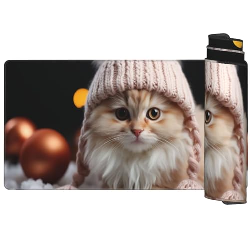 Mauspad Katze Mousepad XXL 1600 x 800 x 3mm, Schreibtischunterlage Niedlich Mauspad Gaming Mouse Pad, Wasserdicht Mousepad, Verbessert Präzision und Geschwindigkeit, Büro Schreibtisch Zubehör Q1030 von Generic