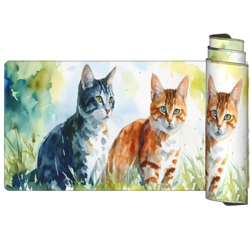 Mauspad Katze Mousepad XXL 600 X 300 mm, Schreibtischunterlage Niedlich Mauspad Gaming Mouse Pad, Mousepad mit Verbessert Präzision und Geschwindigkeit, Rutschfeste Gummibasis, Schreibtisch Büro Q1032 von Generic