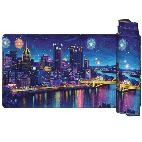 Mauspad New York Mousepad XXL 1000 x 500 x 3 mm,Schreibtischunterlage Landschaft Mauspad Gaming Mouse Pad,Wasserdicht Mousepad,Verbessert Präzision und Geschwindigkeit,Büro Schreibtisch Zubehör Q996 von Generic