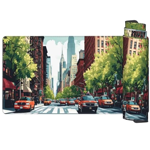 Mauspad New York Mousepad XXL 1600 x 800 x 3mm, Schreibtischunterlage Stadt Mauspad Gaming Mouse Pad, Wasserdicht Mousepad, Verbessert Präzision und Geschwindigkeit, Büro Schreibtisch Zubehör Q1000 von Generic