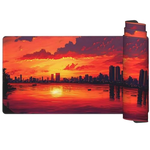 Mauspad Sonnenuntergang Mousepad XXL 800 x 300 x 3 mm,Schreibtischunterlage New York Mauspad Gaming Mouse Pad,Wasserdicht Mousepad,Verbessert Präzision und Geschwindigkeit,Schreibtisch Zubehör Q1068 von Generic