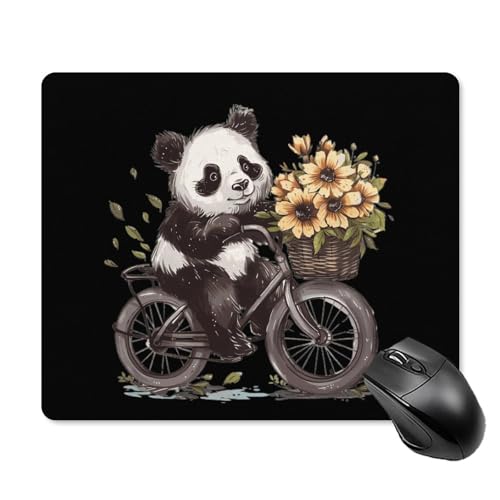 Mauspads Panda Auf Fahrrädern Desk Pad Rutschfest,Weich Schreibtischunterlage Für Computer Laptops Tastatur 25X30Cm von Generic