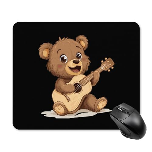 Mauspads Ukulele-Bär Desk Pad Modernes,Verschleißfest Gaming Mauspad Für Computer Pc Tastatur 25X30Cm von Generic