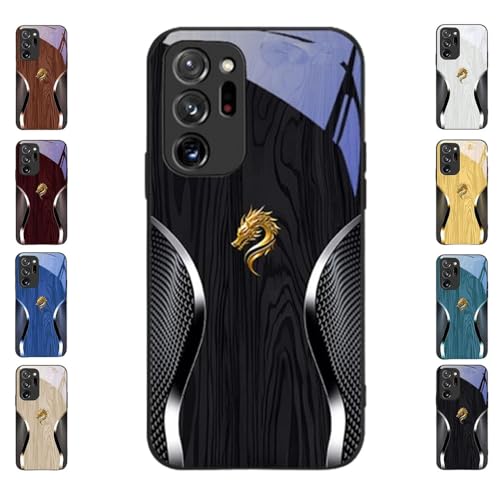Merryklein Dragon Holzglashülle, Merryklein Handyhülle für Samsung, personalisierte Holzmaserung Tiger Magnetglas Handyhülle für S23/S24/S25 Ultra (for S25plus,Black) von Generic