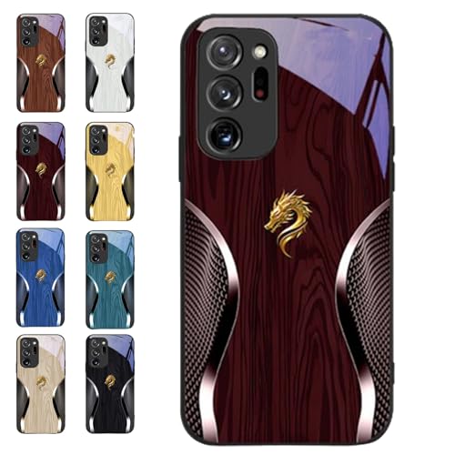 Merryklein Dragon Wood Glass Case, Personalized Wood Grain Tiger Magnetic Glass Phone Case, Dragon WoodGlassCase for S23/S24/S25 Ultra (Red,for S25ULTRA) von Generic