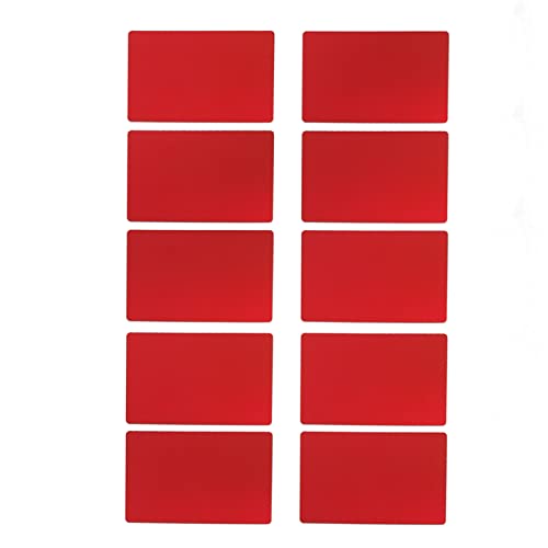 Metal Visitenkarte Blanks, Visitenkarten Anpassbar 2.1x3.4in 50pcs Aluminium Firmenname Gravur Metal -Visitenkarten für Unternehmen und Persönliches Verhalten des Unternehmens (Rot) von Generic