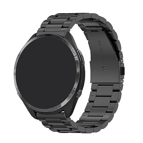 Metall Armband Kompatibel mit Samsung Galaxy Watch Active 2 40mm 44mm Armbänder, Edelstahl Ersatzarmband Uhrenarmband für Damen Herren (Black, One Size) von Generic
