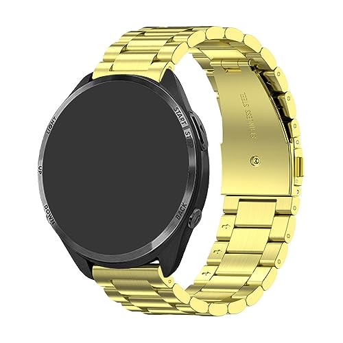 Metall Armband Kompatibel mit Umidigi Uwatch 2S/3S Armbänder, 22mm Mesh Gewebte Edelstahl Ersatzarmband Uhrenarmband für Damen Herren (Gold, One Size) von Generic