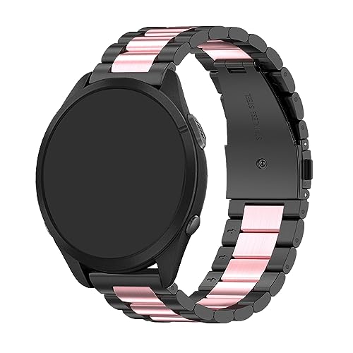 Metall Armband Kompatibel mit Umidigi Uwatch 2S/3S Armbänder, 22mm Mesh Gewebte Edelstahl Ersatzarmband Uhrenarmband für Damen Herren (Pink, One Size) von Generic
