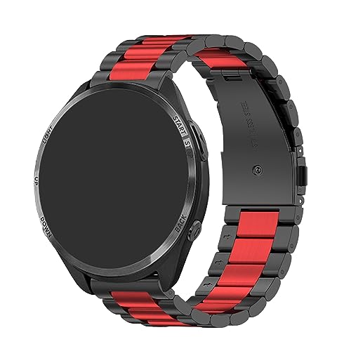 Metall Armband Kompatibel mit Umidigi Uwatch 2S/3S Armbänder, 22mm Mesh Gewebte Edelstahl Ersatzarmband Uhrenarmband für Damen Herren (Red, One Size) von Generic