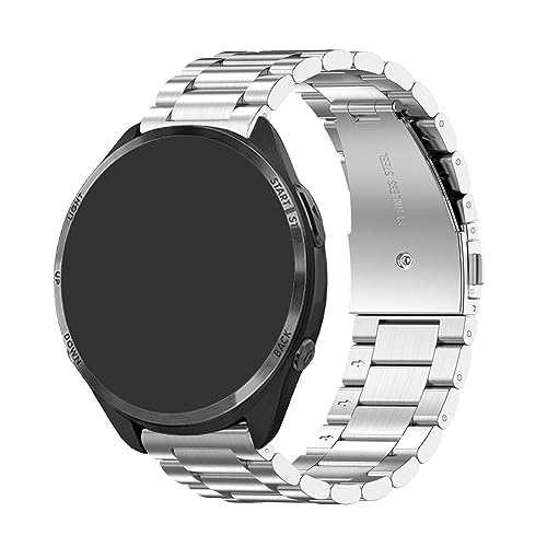 Metall Armband Kompatibel mit Umidigi Uwatch 2S/3S Armbänder, 22mm Mesh Gewebte Edelstahl Ersatzarmband Uhrenarmband für Damen Herren (Silver, One Size) von Generic