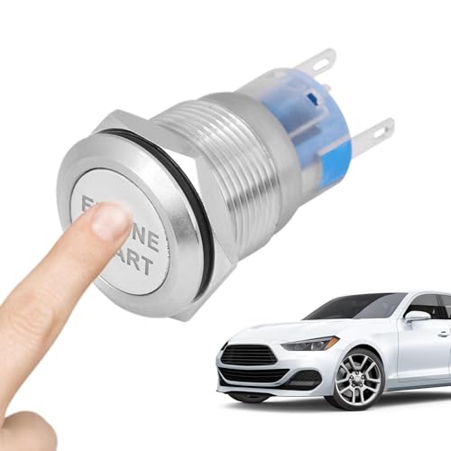 Metall-Startknopf für Metall-Starttasten mit automatischer Drehung, LED-Kratz-Tastenring für DIY-Autodekoration, Auto-Start-Stopp-Taste von Generic