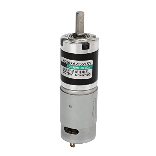 Micro Getriebe Motor DC -Geschwindigkeit regulieren reines kupfergereicherem Motor mit hohem Drehmoment für Automobilanwendungen 24 V Silber Schwarz (100r/min) von Generic
