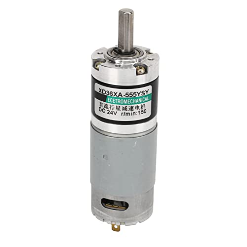 Micro Getriebe Motor DC -Geschwindigkeit regulieren reines kupfergereicherem Motor mit hohem Drehmoment für Automobilanwendungen 24 V Silber Schwarz (150r/min) von Generic