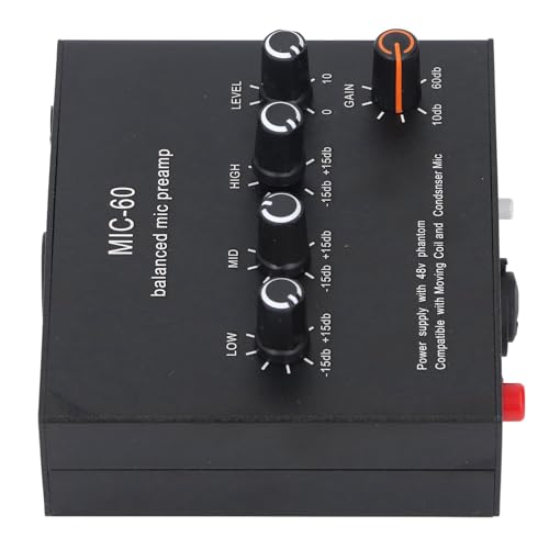Mikrofonvorverstärker, DC5-12V 3,5 MM 6,5 MM XLR-Schnittstelle Mikrofon Gain Booster für die Sendung von Generic