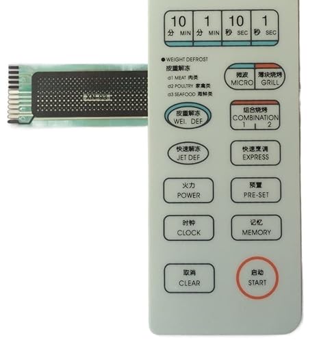 Mikrowellen-Zubehörpanel Kompatibel mit for Galanz WD750B WD750ASL23 WD750ASL23II Membranschalter Touch Control Button Ersatzteil von Generic