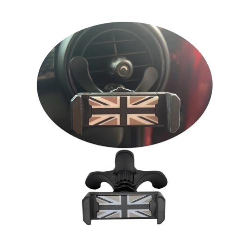 Mini R50 R52 R53 Union Jack Handyhalterung Auto, 360 Grad Vent KFZ Halterung für Mini Cooper One/S/JCW R50 R52 R53 2002-2006(Union Jack Grau) von Generic