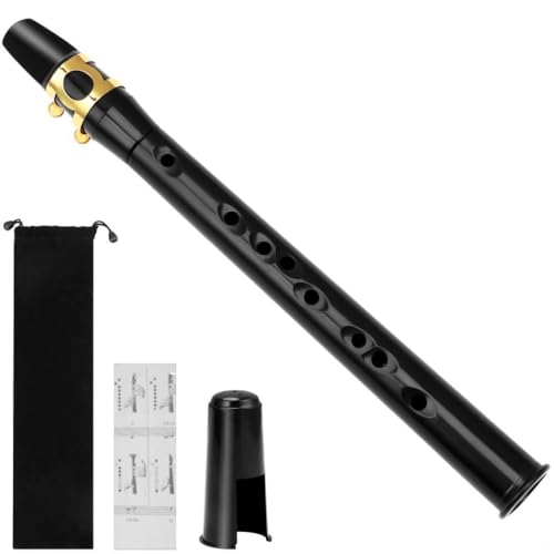 Mini-Saxophon-Set für Anfänger, 8 Löcher, C-Key-Motiv, mit Mundstück, Tragetasche und Grifftabelle Mini-Saxophon-Set für Anfänger, 8 Löcher, C-Key-Motiv, mit Mundstück, Tragetasche und Grifftabelle von Generic