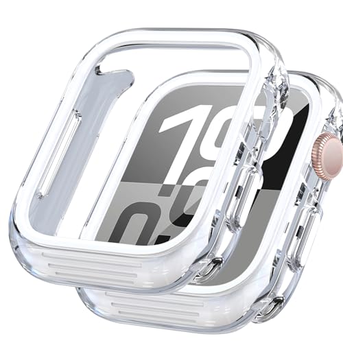 Modische Stoßstange, 46 mm, passend für Apple Watch Serie 10, 46 mm, robuste Frontblende + weicher, transparenter Stoßschutz, kratzfeste iWatch-Schutzhülle für Apple 10 46 mm, Weiß Modische Stoßstange, 46 mm, passend für Apple Watch Serie 10, 46 mm, robuste Frontblende + weicher, transparenter Stoßschutz, kratzfeste iWatch-Schutzhülle für Apple 10 46 mm, Weiß von Generic