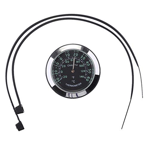 Motorrad Fahrrad Lenker Halterung Temperaturmesser Wasserdicht Kunststoff Basis Glas Linse Universal (schwarz) von Generic