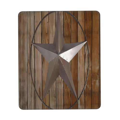 Mousepad, Vintage Western Texas Stern Auf Holzbrett Komputer-Mousepad Tragbar Gaming Mousepad Multifunktional Desk Pad Für Büroarbeiten Maus 25X30Cm von Generic