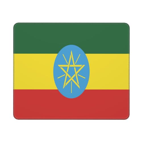 Mouspad Flagge Von Äthiopien Druck Tischunterlage Weiches Mauspad Wasserdicht Mausunterlage For Alle Maustypen Gamer Gaming 25X30Cm von Generic