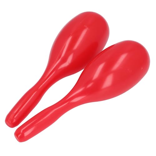 Musik Maracas, Bequem zu Greifen Gekrümmtes Griff Handpercussion Rasseln Robuste 2pcs für KTV Party Kindergarten (Rot) von Generic