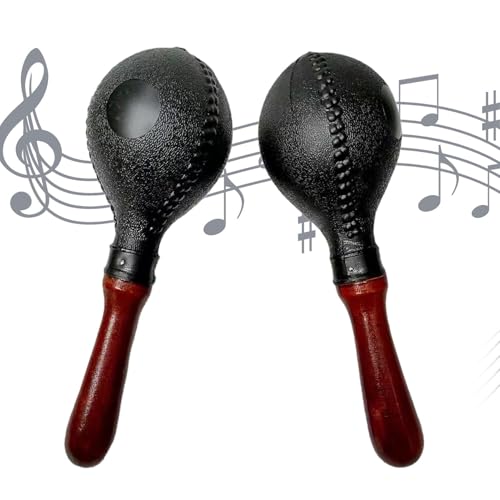 Musikinstrument Maracas, Musikinstrumente Shaker | 2 x Rumba-Cocktail-Shaker mit Holzgriff-Design, Musik-Shaker, Hammer, klarer Klang, Percussion-Instrument für Vacac Musikinstrument Maracas, Musikinstrumente Shaker | 2 x Rumba-Cocktail-Shaker mit Holzgriff-Design, Musik-Shaker, Hammer, klarer Klang, Percussion-Instrument für Vacac von Generic
