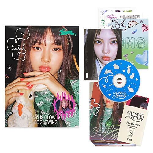 NewJeans - 1st Single [OMG] (Message Card Ver - HYEIN Ver) Out Box + Message Cards + Photobook + Lyrics + CD + Photocards + Sticker + 1 PVC Card von Generic