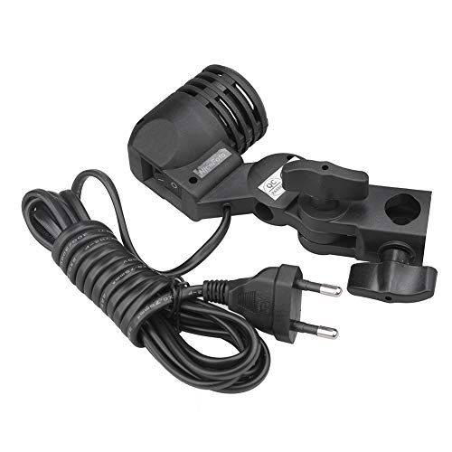 NiceFoto E27-Lampenfassung, Fotostudio-Lichthalterung, Robuster ABS-Kunststoff, Einfach zu Bedienen, 350 cm Kabel, Schwarz, EU/CN-Stecker (EU-Stecker 220 V) von Generic