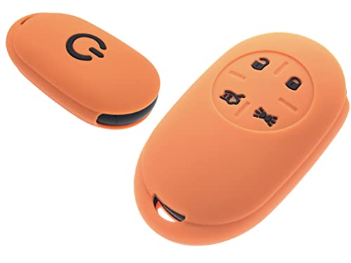 Nordecco Silikon Schlüsselanhänger Cover Schutzhülle Kompatibel mit Fiat 500e Electric 2022 und höher (Orange - Schwarz) von Generic