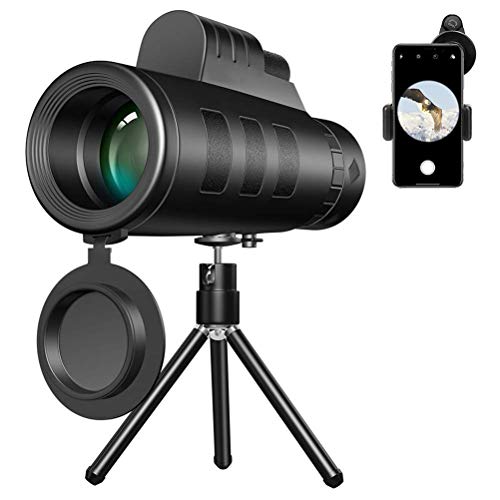 Objektiv für Telefon 40X60 Zoom für Smartphone Monokulare Zielfernrohrkamera Camping Wandern mit Kompass Telefonclip Stativ von Generic