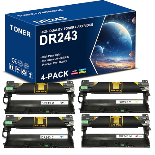 Office Ink Toner DR247 Trommeleinheit Ersatz für Brother DR-247 DR-243 Trommeleinheit kompatibel für Brother HL-L3210CW L3230CDW HL-L3270CDW HL-L3290CDW MFC-L3710CW MFC-L3750CDW L3770CDW 4 Packungen von Generic