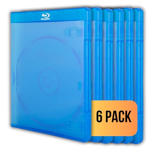 Original einzelne Blu-Ray-Hüllen (6er-Pack) – Studioqualität Ersatz-Blu-Ray-Boxen | 1 Disc-Aufbewahrungskoffer | 12 mm Standardgröße | umweltfreundliche Blu-Ray-Hüllen von Generic
