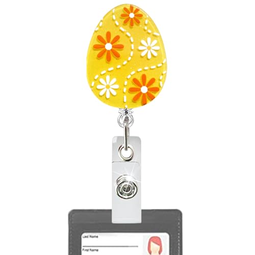 Osterabzeichen Rolle - Osterabzeichenrolle, süßer Frühlingshasen -Clip | Der Dekorations -ID -Name Holder fügt dem Training von Outfits, funktionaler Acryl -Pull -Rolle mit festlicher Anziehungskraft von Generic