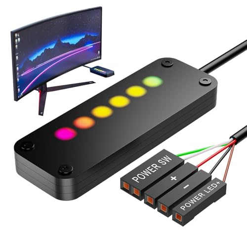 PC-Power-Button-Erweiterung | Externer Netzschalter mit LED-Licht für Computer | Praktischer Netzschalter für PC-, Laptop- und Heimwerkerprojekte, praktisches Desktop-Zubehör mit Verlängerungskabel PC-Power-Button-Erweiterung | Externer Netzschalter mit LED-Licht für Computer | Praktischer Netzschalter für PC-, Laptop- und Heimwerkerprojekte, praktisches Desktop-Zubehör mit Verlängerungskabel von Generic