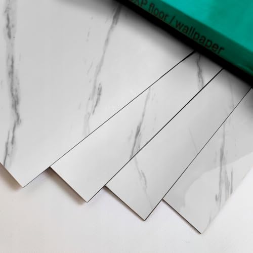Peel & Stick Self Adhesive Vinyl Floor Tile 10-Pack Marble White | Waterproof Removable DIY Flooring, Easy Install, Durable, Kitchen Bathroom Wall Backsplash | SVT-111 Set Peel & Stick Self Adhesive Vinyl Floor Tile 10-Pack Marble White | Waterproof Removable DIY Flooring, Easy Install, Durable, Kitchen Bathroom Wall Backsplash | SVT-111 Set von Generic
