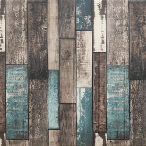 Peel & Stick Self Adhesive Vinyl Floor Tile Wood Gray-Blue | Waterproof Removable DIY Flooring, Easy Install, Durable, Kitchen Bathroom Wall Backsplash | SVT-088 von Generic