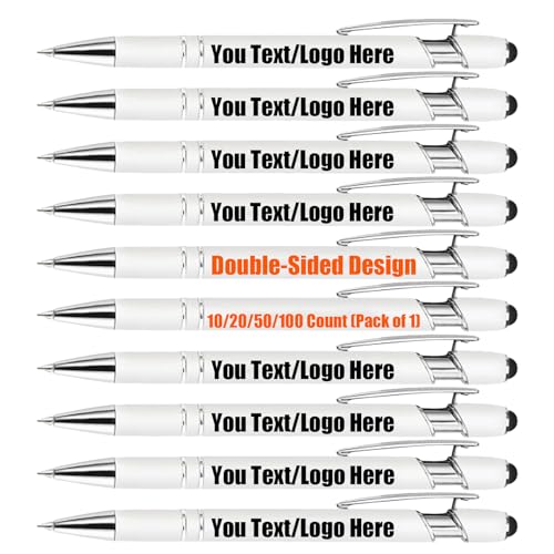 Personalisierte Stifte mit Eingabestift, Metallstifte mit individuell bedrucktem Namen und schwarzer Tinte, Werbeartikel mit Ihrem Logo oder Ihrer Nachricht 100 Stück #10 von Generic