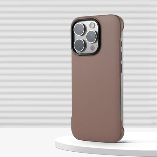 Poomelo Solid Color Frameless Slim Case, Shockproof Frameless Ultra Slim Hard Case Cover, for iPhone16/15/14/13pro Max (for 16Pro,Khaki) von Generic