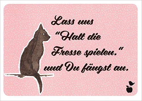 Postkarte Sprüche & Humor Lass uns >Halt die Fresse< spielen, und ... von Generic