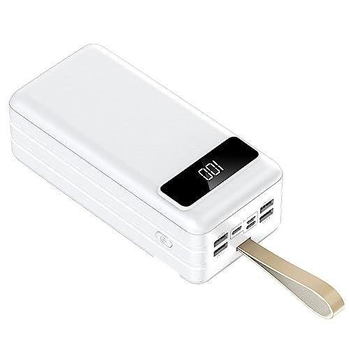 Power Bank 100000Mah, tragbares Ladegerät mit hoher Kapazität USB C Schnellladung 4 Ports Externer Akku mit LED-Digitalanzeige Taschenlampe kompatibel für und mehr, Weiß Power Bank 100000Mah, tragbares Ladegerät mit hoher Kapazität USB C Schnellladung 4 Ports Externer Akku mit LED-Digitalanzeige Taschenlampe kompatibel für und mehr, Weiß von Generic
